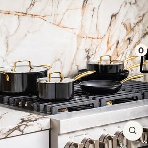 Elegant Black and Gold Cookware Set